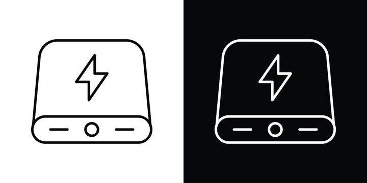 Power bank icon flat logos pack