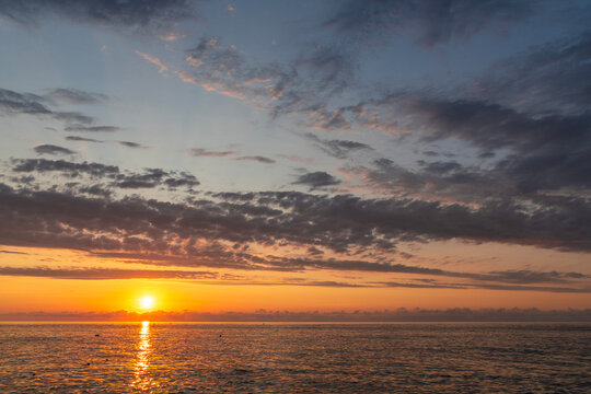 Beautiful summer sunset over the sea.