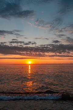 Beautiful summer sunset over the sea.