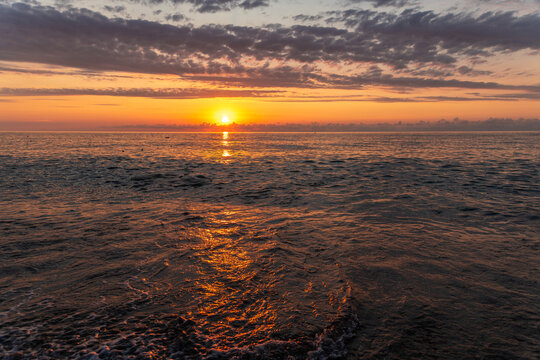 Beautiful summer sunset over the sea.