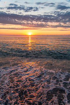 Beautiful summer sunset over the sea.