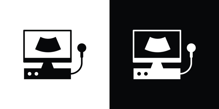 Ultrasonography icon black elements kit