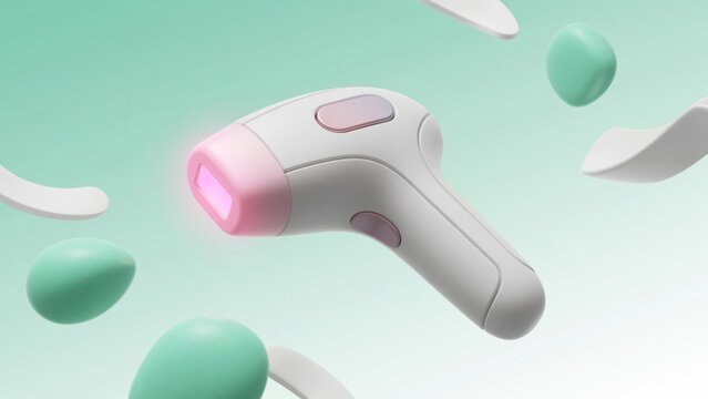 Ipl hair removal device generating light for smooth skin, representing advanced beauty treatments and self care technology