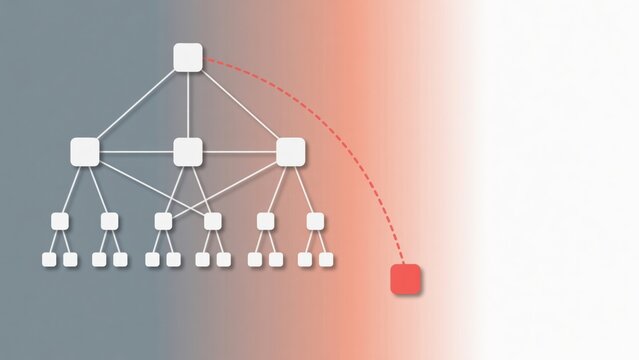 Hierarchical network showing data communication and an outlier node concept for system analysis