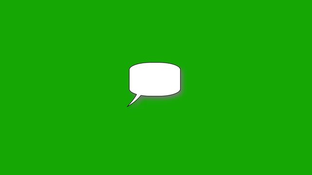 Bubble chat green screen animation, thought bubble icon animation, speech bubble 4k animated & black bakcground.