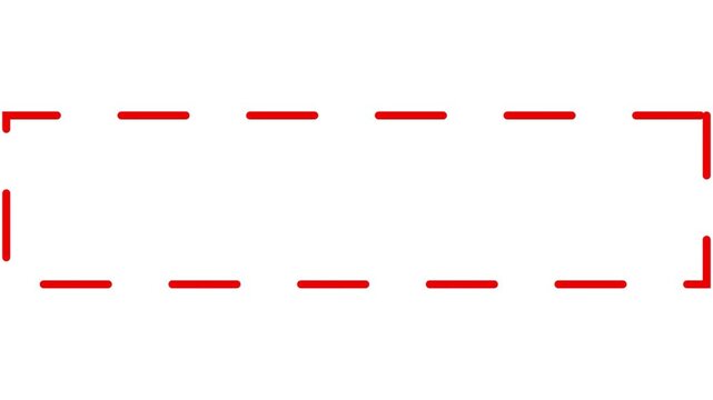 RED dashed rectangle border frame isolated on transparent background dashed line box outline geometry shape banner graphic design layout template elements
