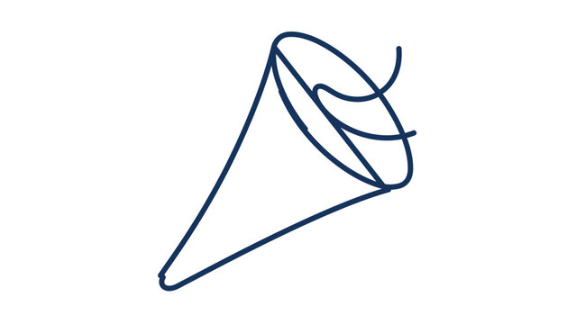 Clean flat vector line icon showing a party horn for birthdays, New Year events, celebration menus, greeting cards, or festive user interfaces.