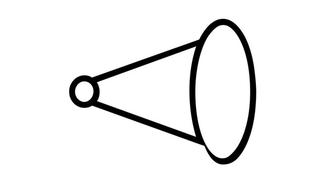 Clean flat vector line icon of a party horn, ideal for celebration alerts, festive stickers, birthday planners, or event booking interfaces.