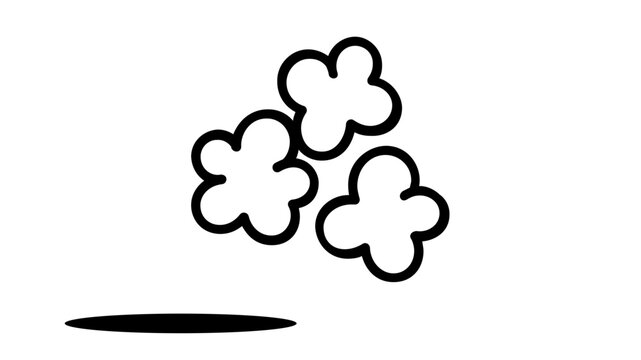 Clean flat vector line icon of a striped popcorn box, suited for carnival food lists, streaming party graphics, or concession stand menus.