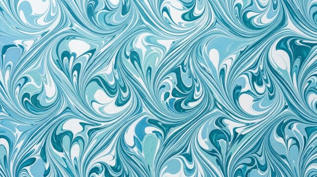 Antique classic marbled endpapers with a blue and white combed pattern.