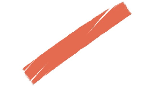 Abstract orange paint brush stroke line banner transparent background with torn ripped paper edge effect isolated on solid black background graphic design