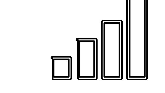 A clean flat vector line icon representing growth analytics, perfect for business dashboards, financial forecasts, marketing reports, and goal tracking.