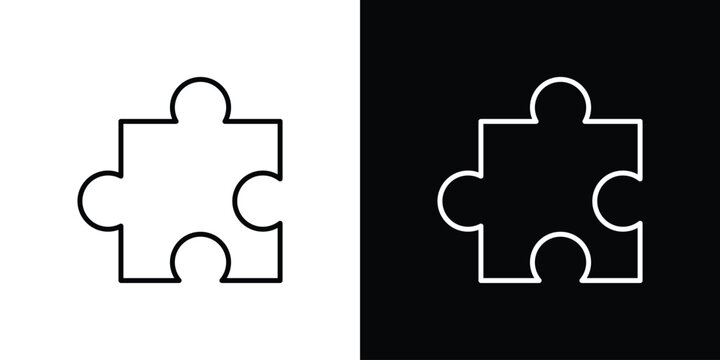 Puzzle piece icon vector illustrations kit