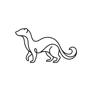 Ferret Luxury Branding Monoline Animal Logo Design Template