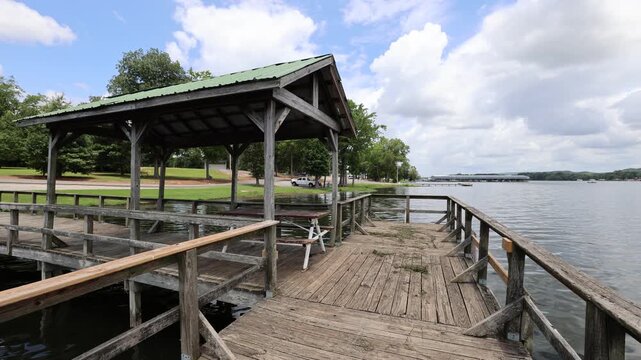 Covered Pavilion Pier on the Lake in Scottsboro, Alabama