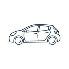 Fototapeta premium Minimalist Line Art Drawing of a Hatchback Car for Automotive Design Projects