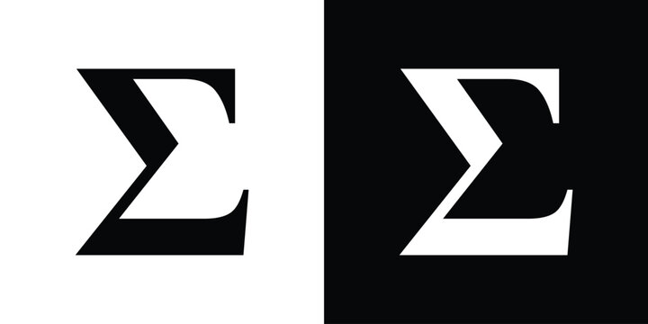 Sigma icon outline drawings set