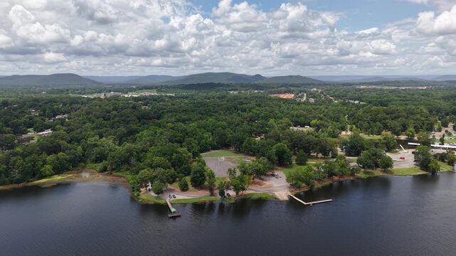 Aerial View of Residential Neighborhood in Scottsboro, Alabama