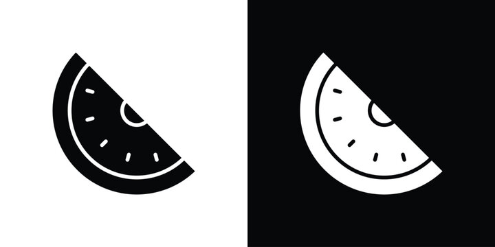 Melon icon outline drawings set