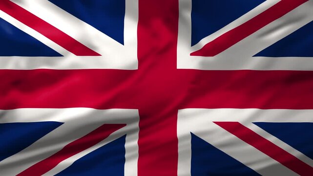 Flag of the United kingdom waving animation. looping National United kingdom flag animation background 4k	