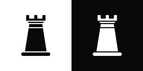 Chess rook icon outline drawings set © iconic