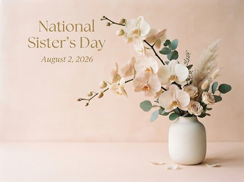 Beautiful orchid flower bouquet for national sister day