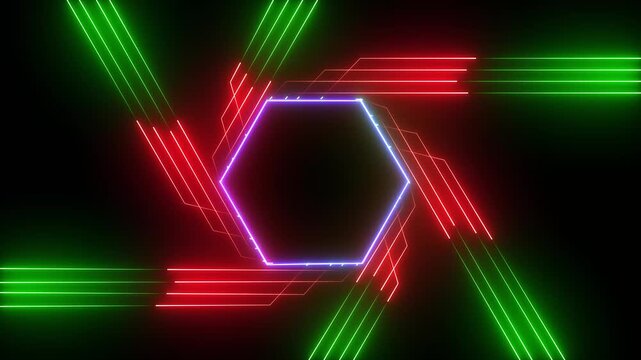 Neon Line Arrow Animation.
