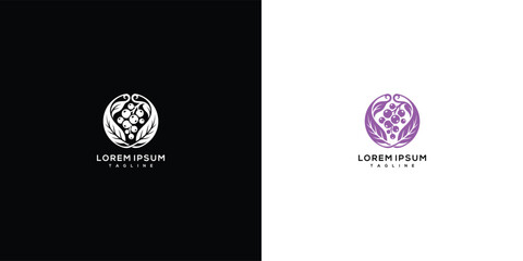 Fototapeta premium Abstract Organic Tech Logo Design with Geometric Elements on Dark and Light Backgrounds