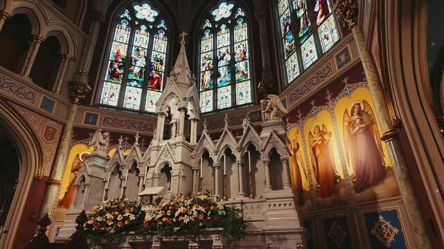  A majestic, historic Catholic altar inside the cathedral.