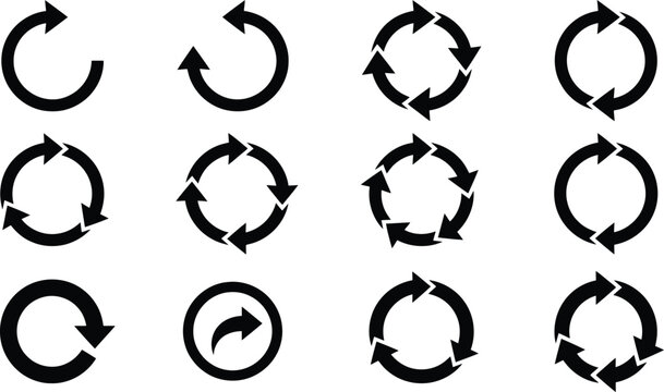 Set of circular arrow icons