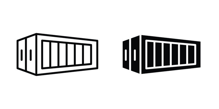 Shipping Container icon vector designs set