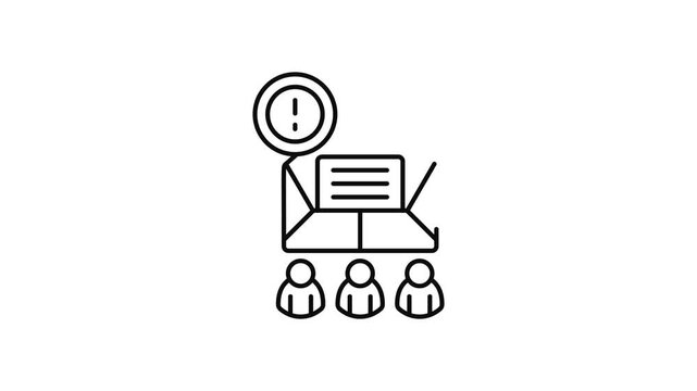 Minimalist outline animation of customer case email envelope drawing on and fading out. Features a clean pop up style in 3 color setups.