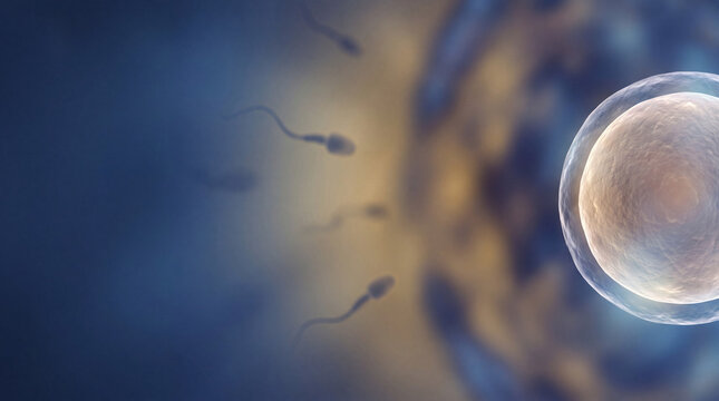 sperm, sperm cells, spermatozoa, egg cell, ovum, oocyte, red nucleus, egg nucleus, fertilization, conception, beginning of life, human fertilization, sperm approaching egg, sperm surrounding egg, sper