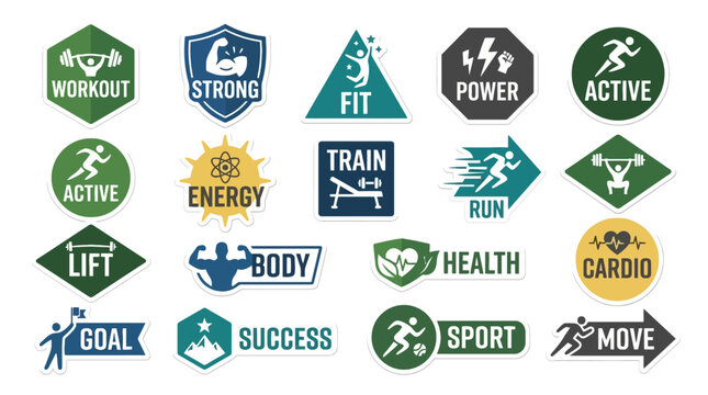 Set of Flat Vector Fitness and Healthy Lifestyle Concept Icons for Gym Activities KFA