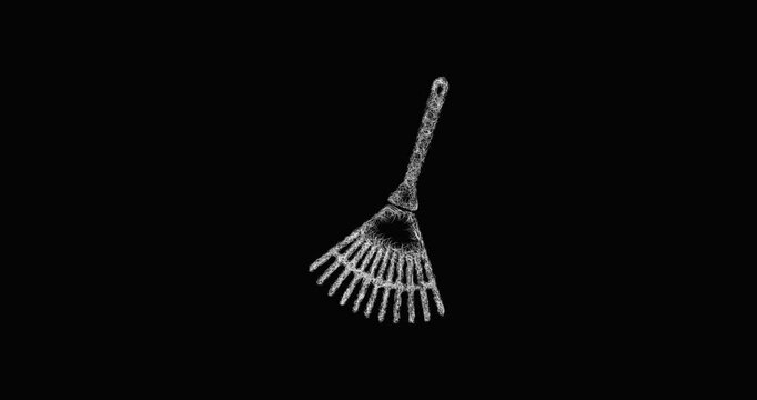 Sketch leaf rake icon animation - smooth progressive reveal
