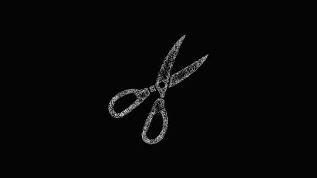 Sketch garden scissors icon animation - smooth progressive reveal