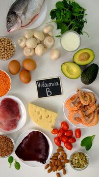 Foods that contain B vitamins. Selective focus.