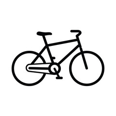 Fototapeta premium Minimalist black and white line art of a bicycle.