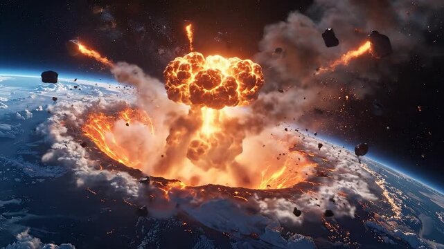 Asteroid Impact: Earth's Destruction, Explosion, and Cataclysmic Event