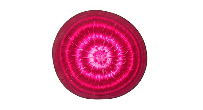 Fresh raw beet slice with red rings isolated on transparent background