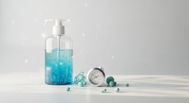Sanitizer and stopwatch