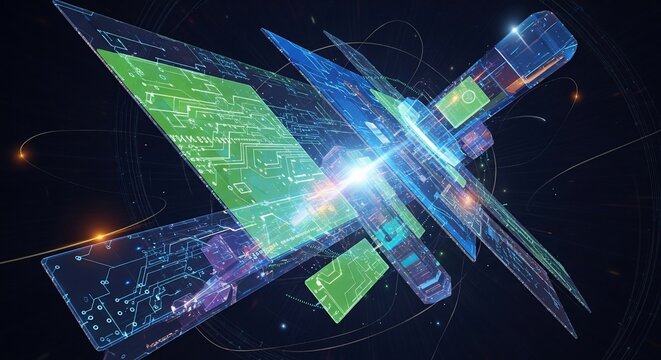 Satellite abstract technology digitalization