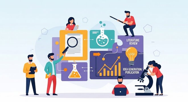 Science research team illustration