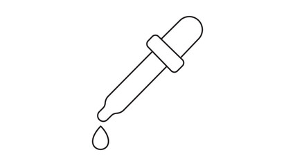 Modern pipette dropper vector icon with customizable line weight, professional laboratory equipment illustration for medicine and science projects, clean minimalist outline design isolated © Alisha