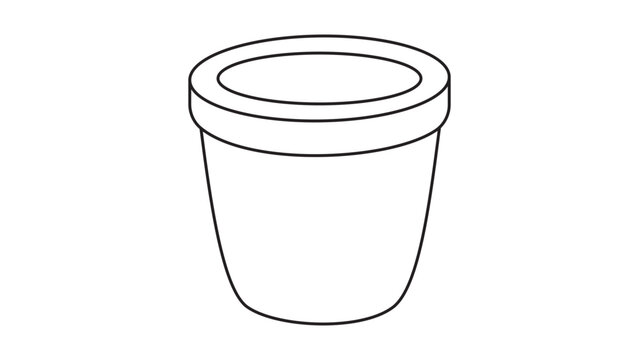 Clean minimalist vector icon of a laboratory crucible container with an editable stroke, perfect for chemistry education, scientific research, and industrial laboratory equipment illustration.