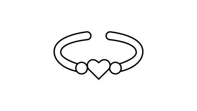 Stylish jewelry toe ring vector icon illustration featuring an editable stroke, perfect for beachwear branding, cosmetic salon graphics, fashion boutique logos, and summer style designs.