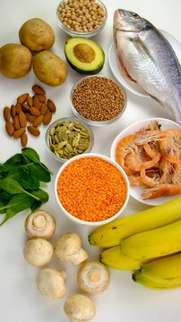 Foods that contain copper. Selective focus.