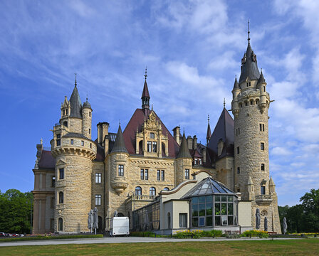 Castle in Moszna, near Opole, Silesia, Poland