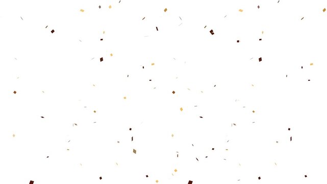 Colorful confetti bursts against a solid Alpha channel., in this isolated 3D animation.
