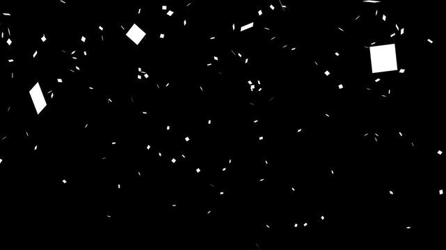 3D animation of exploding confetti. 4K ProRes 4444